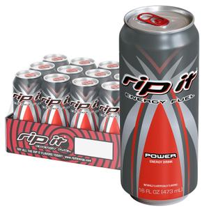 Rip-It Energy Drink | Power | Sharp Citrus Flavor | 12-Pack (16oz Cans) | 160mg Caffeine | Smooth Finish | Ignite Focus | Hardcore Energy That Rips! (EXP 05/01/26)
