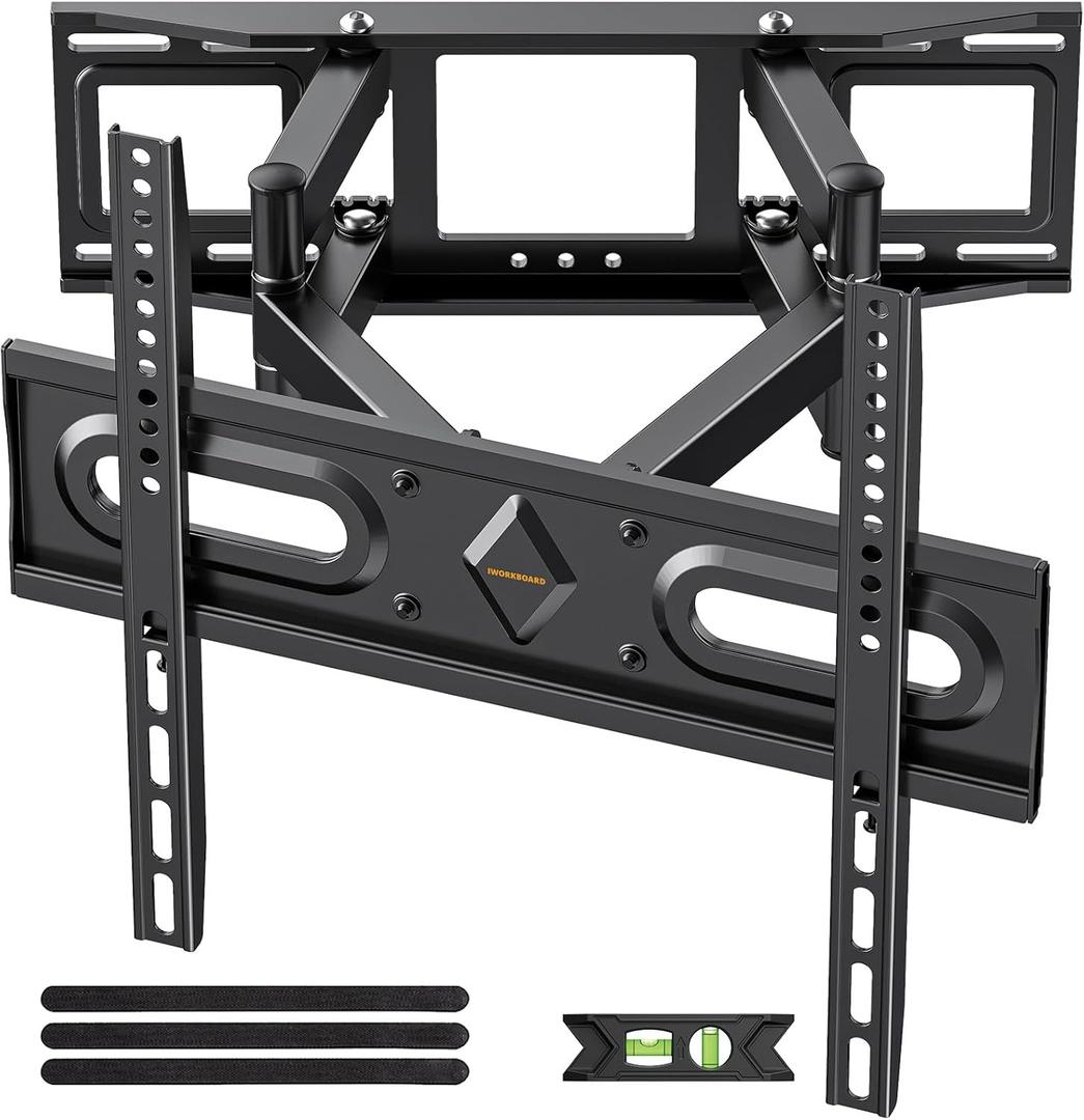 IWORKBOARD 50 55 65 inch Full Motion TV Wall Mount for 32-70 inch TV Bracket, Dual articulating Arms Mount, Tilt Swivel Extension Level, Max VESA 400x400mm, 16" Studs, 110 lbs,Fit Most 40 43 50+ TVs