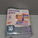 Space Saver Vacuum Storage Bags with Portable Electric Pump, Vacuum Seal Bags for Clothing Travel, Compression Bags for Travel & Home, Clothes, Blankets, Seasonal Storage, 15 Combo (5L/5M/5S)