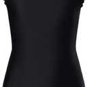 blibean Kid Girls Swimsuit One Piece Ruffle Sleeve Bathing Suits 6-15 Year (Black, XL)
