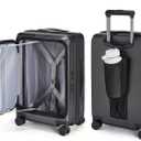 BAGSMART Top Opening Carry On Luggage 22x14x9 Airline Approved with TSA Lock, Expandable 20 Inch Deep Compartment Hard Shell Suitcases with Double Spinner Wheels, Black