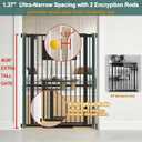 AiWMGL 40.55" Tall, 45.86-53.74 Inch Wide, 1.37" Ultra Narrow Spacing Dog Pet Baby Gate Indoor for Doorway Hallway, Pressure Mounted 46 47 48 49 50 51 52 53 Inches Wide Black