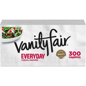 Vanity Fair Everyday Paper Napkins, 300 2-Ply Disposable Napkins, Dinner Size