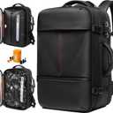 IKYWT Vacuum Seal Backpack Travel with Ultra-Power Pump, 80L Expandable Travel Backpack with Vacuum System w/TSA Lock (Black)