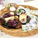 Solino Home Lilacs Floral Print Table Runner 72 Inches Long - 100% Pure Linen Table Runner 14 x 72 Inch for Mothers Day, Spring, Easter - Handcrafted and Machine Washable - Lilacs/Off White Print