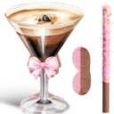 Gilprop Piata with Stick Blindfold A Tini Bit Older Party Decoration Martini Pink Bow Adult Piata Coffee Cocktail Glasses for Women Birthday Bridal Shower Bar Supplies