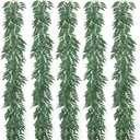 Mizii 5 Packs 390" Artificial Vines Willows Garland Fake Vine Italian Ruscus Silk Green Leaves Faux Plants Greenery Decoration for Bedroom Room Wall Party Table Centerpieces Wedding Arch Decor