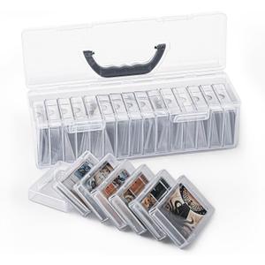 Trading Card Storage Box,With 18 independent Baseball Card Box, Portable the transparent card box can perfectly display your cards, card game storage, for Collectible GamingBoxes Holds 900+C