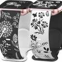 Wearlizer 2 Packs Floral Engraved Band Compatible with Fitbit Versa 2 Bands for Women, Two-Tone Flower Soft Silicone Cute Sport Strap for Versa Lite/SE Smart Watch (Black/White & White/Black)