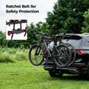 Bike Rack for Car, Truck, SUV, Tilting Foldable Bike Rack with 2 Inches Hitch and Adjustable Cradles, 4 Bike Hitch Rack, Up to 165 LBS, Double Lock Design, Black