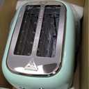 Toaster 2 Slice Retro Stainless Steel with 1.5 Extra Wide Slots Bagel, Defrost, Reheat, Cancel Functions, 6 Bread Shade Settings, Removable Crumb Tray, Aqua Green