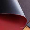 Leather Table Cover,1.8mm Thick,24x48 Inch,Table Protectors for Rectangle,Waterproof Desk Pad, Scratch - Resistant Craft Mat for Dining Table, Office Desk and Art Station(Black+Wine Red)