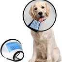 Supet Dog Cone Collar Adjustable After Surgery, Comfortable Pet Recovery Collar & Cone for Large Medium Small Dogs, Elizabethan Dog Neck Collar Plastic Practical ,Size L