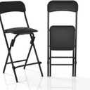 Folding Bar Stool with Back, 300lb Capacity, Collapsible Stool for Kitchen Bar, Height 25"- 2PC, 16.5 inches x 19.3 inches x 38.2 inches