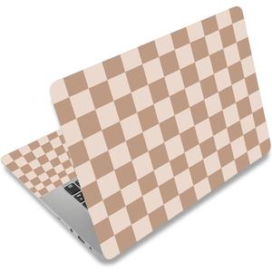 12.1 13 13.3 14 15 15.4 15.6 in Laptop Sticker Skin Decal, Cute Netbook Skins for Notebook PC, Universal Vinyl Laptop Decor Cover, Waterproof Art Protector I Milk Tea Brown Checkered