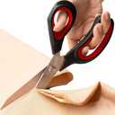 XFasten Heavy-Duty Professional Tailor Scissors, 9.5-Inch Heavy Duty Ultra-sharp Dressmakers Scissors Shears for Fabric Cutting | Sewing scissors for Fabric (Red)