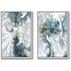 Abstract Wall Art Canvas Framed: Abstract Artwork Picture Painting for Living Room Office (24''W x 36''H x 2 PCS, Multiple Sizes)