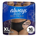 Always Discreet Adult Incontinence Overnight Underwear for Women, Extra Large, Up to 100% Bladder Leak Protection, 16Count 3 Pack XL