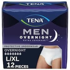 TENA Overnight Extra Coverage Incontinence Underwear for Men, Masculine Style and Discreet Cut Men's Underwear, L/XL