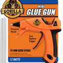 Gorilla Mini Hot Glue Gun Kit (Pack of 1 Mini Hot Glue Gun and 75 Sticks) - Dual Temp, Precision Nozzle, and Easy Squeeze Trigger