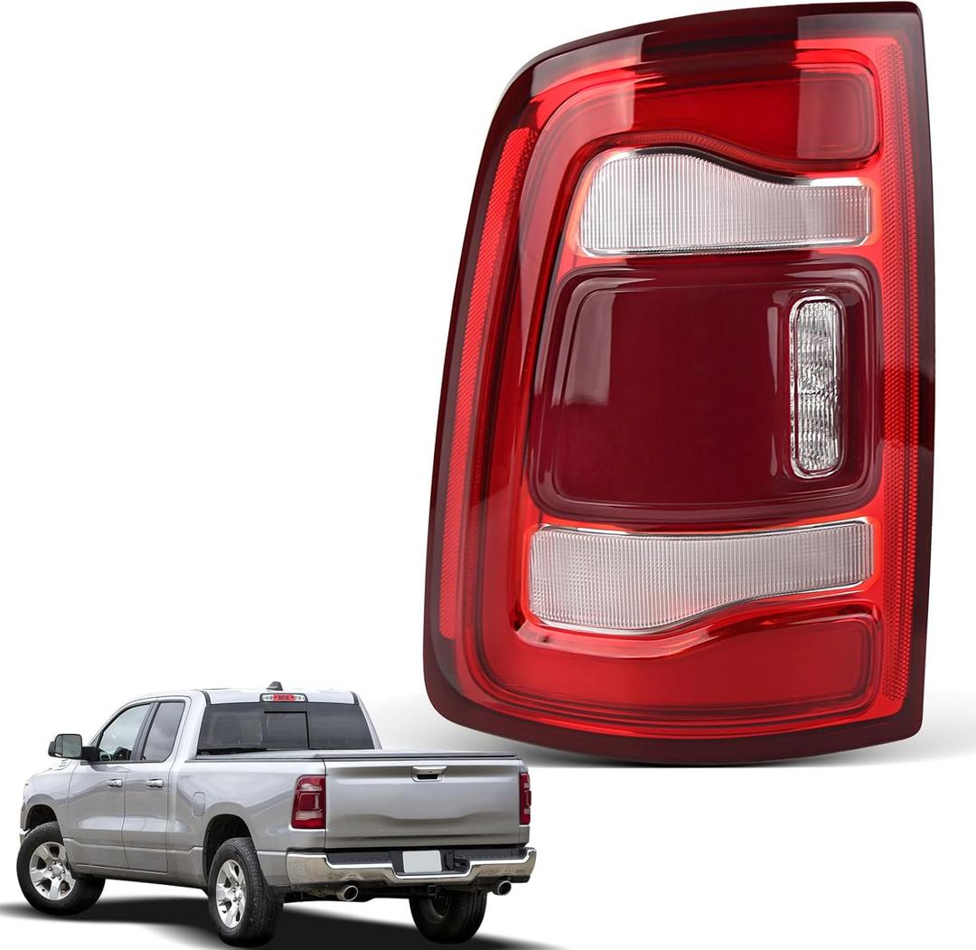 LED Taillights Assembly Compatible With RAM 2500 3500, 2019 2023 Tail Lights red bezel trim w/o Blind Spot No blind spot function 68361717AD(Red Bezel, Left Driver Side)