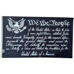 3x5FT Flag We the People Preamble Constitution Patriot American Liberty US Decor (Black)