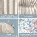 LVTXIII Outdoor Seat Cushions Seasonal Tufted Chair Cushions, Patio Chair Pads for Dining Chairs, Office Armchairs and Garden Furniture Decoration (Round Back, 19x19x4, Stripe Beige, 2 Pack)