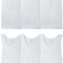 Fruit of the Loom Men's Sleeveless Tag Free Moisture Wicking Tank A-Shirt 6 Pack White, Medium