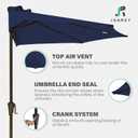 JEAREY 9ft Half Umbrella Outdoor Patio Umbrella Market Umbrellas with Crank, 1/2 Round Wall Umbrella 5 Sturdy Ribs UV Protection for Pool Garden Balcony Deck, Navy