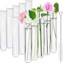 15 Pcs Clear Test Tubes for Plant Propagation Station, Acrylic Test Tubes for Scientific Experiments,20 ml Round Bottom Test Tubes for Hydroponic Flowers Home Office -0.78" Diameter
