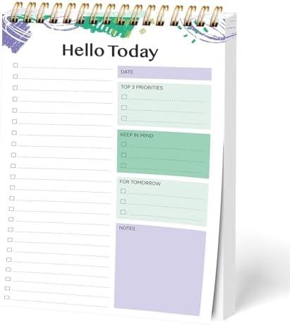 Daily To Do List Notepad - 52 Sheets Spiral Planner Checklist Notebook Work Organizer Planning Pad Perfect for Enhanced Productivity and Tasks Goal Achievement - Graffiti Purple, Set of 3