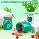 St Patricks Day Decoration - 6PCS St.Patrick's Day Mini Mason Jars with Artificial Shamrock White Green Decorative Jars Saint Patricks Tiered Tray Spring Decor for Home Kitchen Farmhouse Table