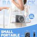 Small Desk Fan, Quiet Portable Table Fan with 100 Speeds, 12 Hrs Cooling, Strong Airflow, Digital Display, 180 Adjustable, Rechargeable Desktop Fan for Bedroom Office Cruise Travel, Black