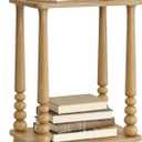 VASAGLE Mariel Collection - Side Table, Accent Nightstand for Small Spaces, Rectangular End Table with Shelf, Solid Wood Legs, Mid-Century Modern, Living Room Bedroom, Natural Brown ULET294HC01S