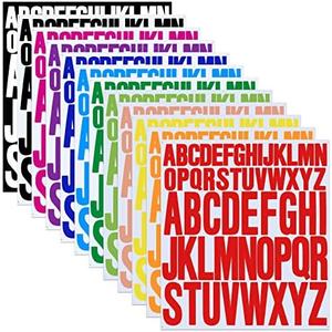 6 Sheets Alphabet Stickers, 6 Colors Self Adhesive Vinyl Letter Stickers Aesthetic, Waterproof Letter Sticker for Water Bottles, Door, Car, Scrapbooking, Poster, Cup