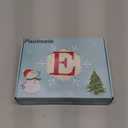 Paulmele 20 Inches Christmas Stockings with Initials, Knit Embroidered Letter White Christmas Stocking, Monogram Christmas Stocking for Famliy Holiday and Xmas Tree Fireplace (Letter E)