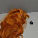 ANOGOL Hair Cap + 32 in/80 cm Orange Long Wavy Cosplay Wig for Women Orange Cosplay Wig with Bangs for Costume Halloween Party Long Ginger Wavy Wigs with Bangs