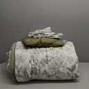 Bedsure Floral Comforter Set Queen Size, 5 Pieces 100% Cotton Bed Set, 200 Thread Count, Reversible Flower Bedding Set with 1 Botanical Comforter, 2 Pillowshams, 1 Throw Pillow, 1 Throw Pillowcase