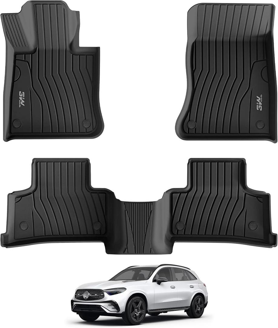 3W Floor Mats for Benz GLC 2023-2026(Coupe Only for 2024-2026), TPE All Weather Custom Fit Floor Liner for Benz Accessories GLC300/GLC350e/GLC43 AMG/GLC 63 AMG S E