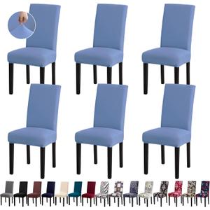 Fafua Chair Covers, Stretch Kitchen Chair Covers/Dining Room Chair Covers Set of 6, Removable Washable Dining Chair Slipcovers for Home, Hotel, Banquet