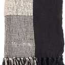 SARO LIFESTYLE Striped Cotton Throw, Black/White, 50''x60'' (TH361.BW5060B)