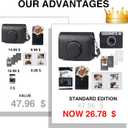 CAIYOULE Camera Case for Fujifilm Instax Mini EVO, Fuji Mini EVO Case Bag with Photo Pouch, Album, Frames, Screen Protector Accessories Kit - Vintage Black
