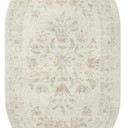 Loloi Rifle Paper Co. Courtyard Collection COU-01 Yellow/Multi 2'-3" x 3'-9" Oval Accent Rug feat. CloudPile
