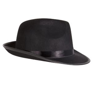 Kangaroo Fedora Brim Felt Church Hat Men Women I Summer Beach Sun Hat with Band I Men's 1920s Gatsby Gangster Costume Black 