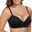 DotVol Women's Push Up Wireless Comfortable Padded Plunge No Underwire Everyday Bra, 40D