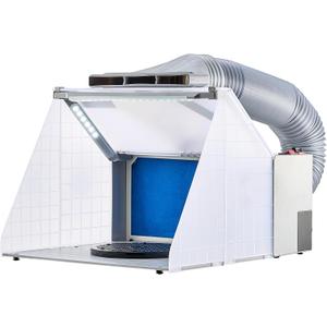 VEVOR Airbrush Spray Booth, Portable Hobby Airbrush Paint Spray Booth Kit with LED Lights, Exhaust Fan and Exhaust Extension Hose, Airbrush Paint Booth for Painting Models, Arts, Crafts, Cakes, 4m³/min