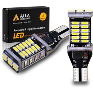 Alla Lighting 912 921 LED Bulbs for Back-up Reverse Lights, 6000K Xenon White CAN-BUS 4014 30-SMD T10 T15 906 W16W 921K 922, 360 Light Backup, Cargo Lights Replacement, Extremely Super Bright