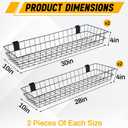 Zonon 4 Pack Extra Large Slatwall Baskets, 30x10x4in, 28x10x4in Slat Wall Panel Hanging Wire Basket for PVC Slatwall Ventilated Metal Slat Wall Storage Display Basket for Kitchen Garage Shop Home