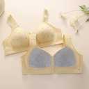 4 x Daisy Bras for Older Women Floral Plus Size Bra Wireless Front Closure Bras for Senior Daisy Comfort Tshirt Bra (Pink, L)