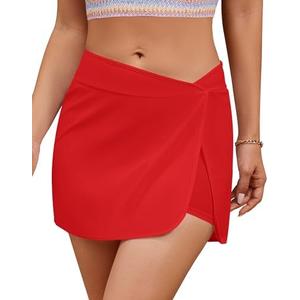GRAPENT Women's Swim Skirt High Waisted Asymmetric Wrap Bikini Tankini Bathing Suits Bottoms Side Split Swimsuit Skirts size XL